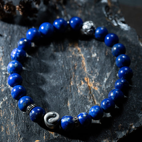 Prosperity Balance - Lapis Lazuli YinYang Money Bead Bracelet