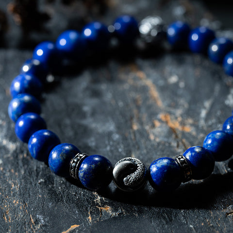 Prosperity Balance - Lapis Lazuli YinYang Money Bead Bracelet