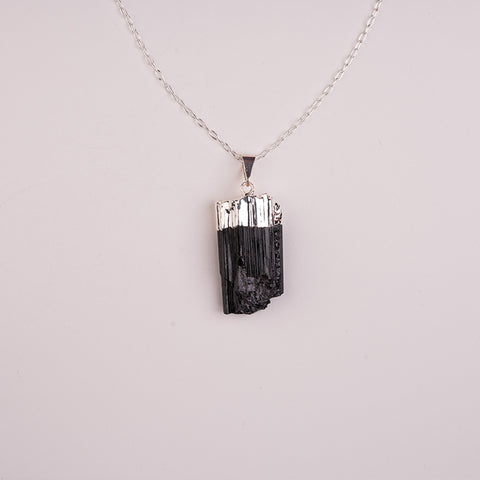 Abundant Vitality - Black Tourmaline October Birthstone 925 Sterling Silver Necklace