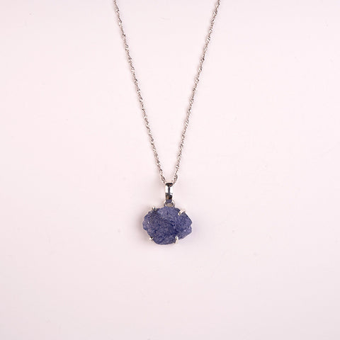 Guardian Of True Self - Tanzanite Rough protection December Birthstone 925 Sterling Silver Necklace