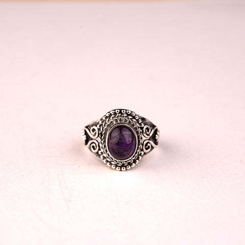 Forever Promise - Amethyst February Birthstone Healing 925 Sterling Silver Ring