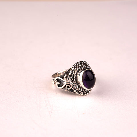 Forever Promise - Amethyst February Birthstone Healing 925 Sterling Silver Ring