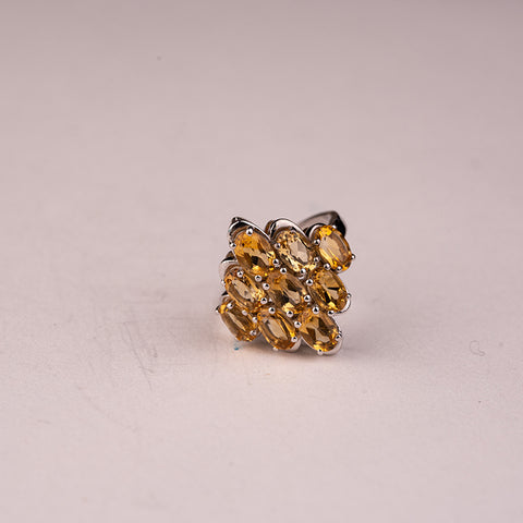 Emperor Rich - Citrine November Birthstone 925 Sterling Silver Ring