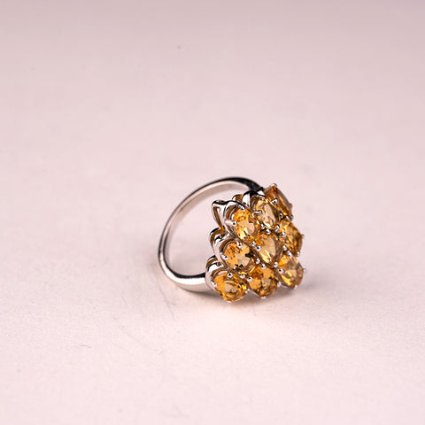 Emperor Rich - Citrine November Birthstone 925 Sterling Silver Ring