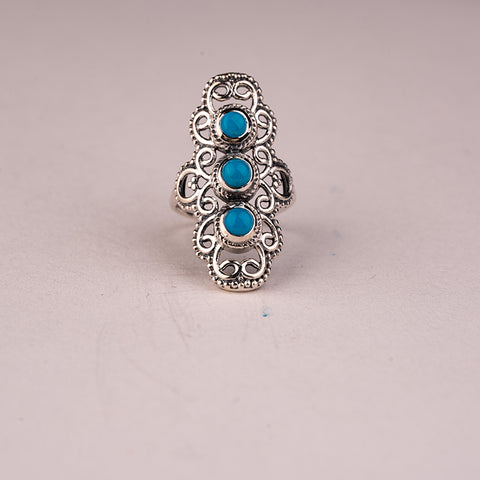 Carol for God - Turquoise Protection December Birthstone 925 Sterling Silver Ring
