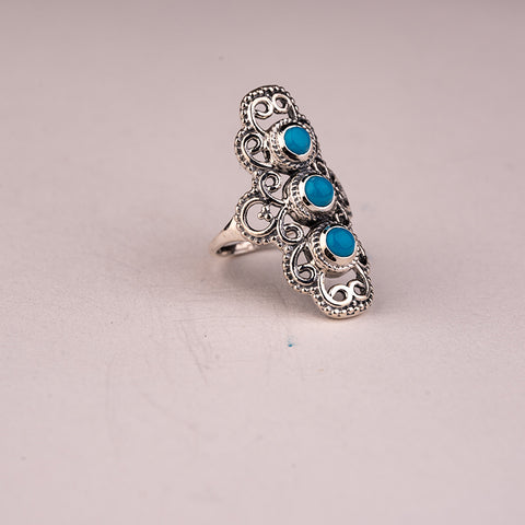 Carol for God - Turquoise Protection December Birthstone 925 Sterling Silver Ring