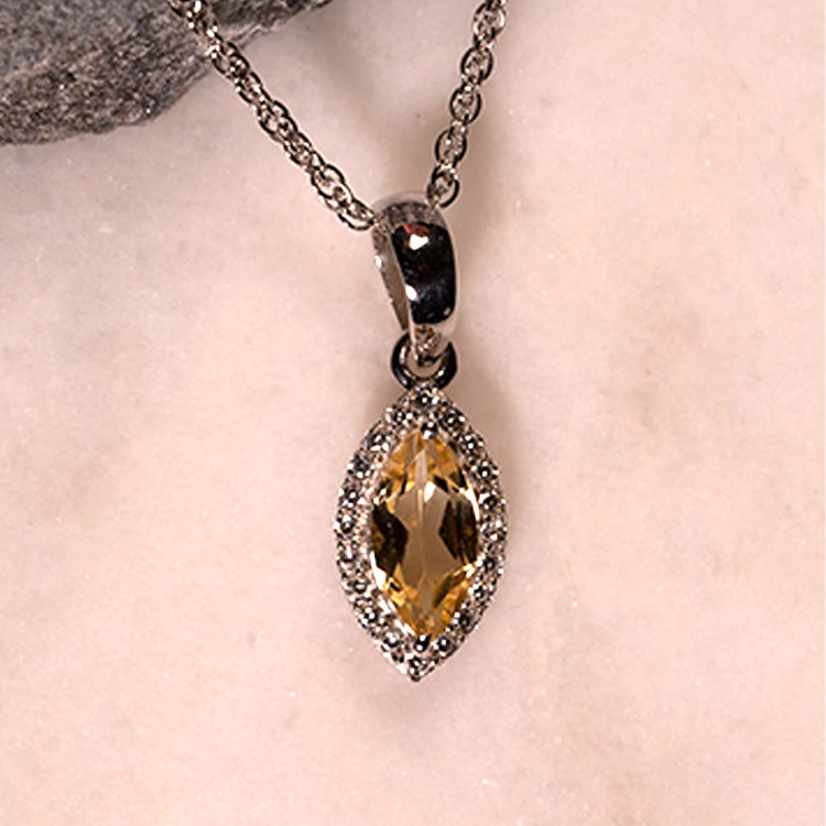 Fortune Guardian - Citrine November Birthstone 925 Sterling Silver Cubic Zirconia Necklace