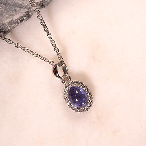 Finding Potential - Tanzanite December Birthstone 925 Sterling Sliver Cubic Zirconia Necklace