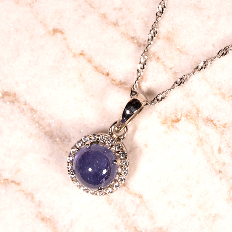 Finding Potential - Tanzanite December Birthstone 925 Sterling Sliver Cubic Zrconia Necklace