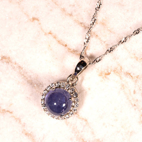 Finding Potential - Tanzanite December Birthstone 925 Sterling Sliver Cubic Zrconia Necklace