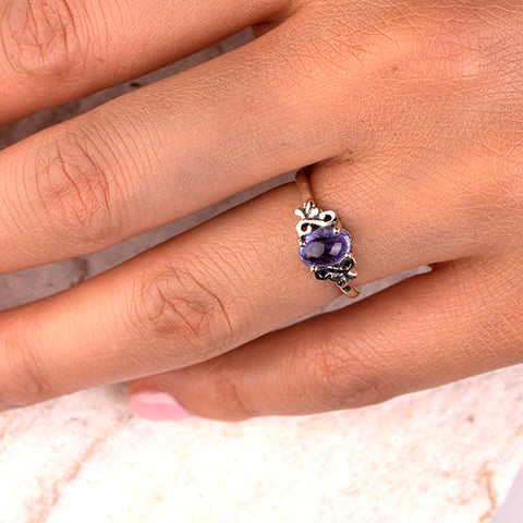 Finding True Self - Tanzanite December Birthstone 925 Sterling Silver Cubic Zirconia Ring