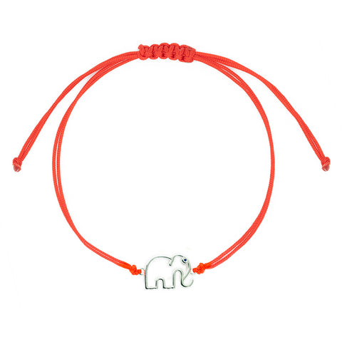 Shimmering light - Lucky Elephant Red String 925 Sterling Silver Cubic Zirconia  Bracelet