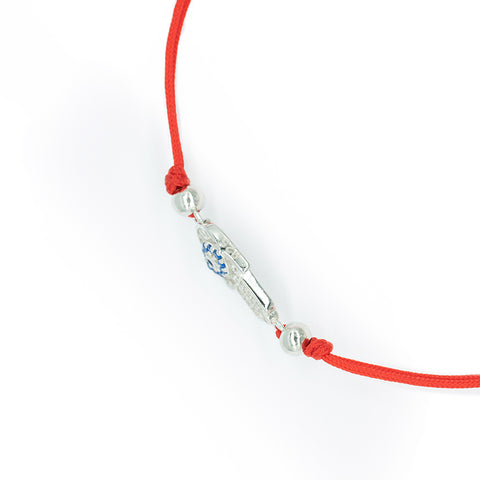 Blessed Shield - Hamsa Red String 14K Gold Over 925 Sterling Silver Cubic Zirconia Bracelet