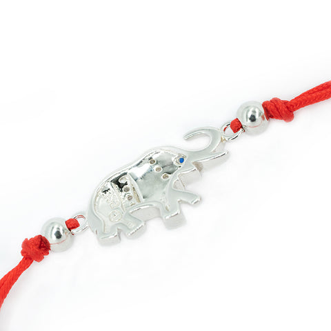 Glamorous Power - Lucky Elephant Red String 14K Gold Over 925 Sterling Silver Bracelet