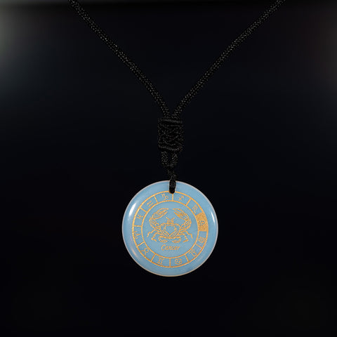 Seafoam Astrology - Sea Opal Zodiac Constellation Symbols Necklace