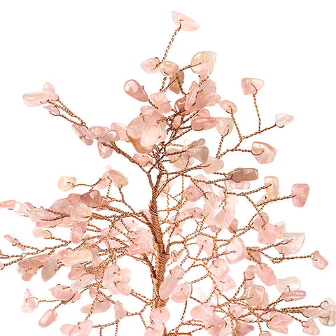 Serenity Grove - Rose Quartz Agate Base Feng Shui Tree Of Life