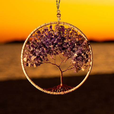 Good Luck and Prosperity - Tree of Life in Amethyst Home Blessing