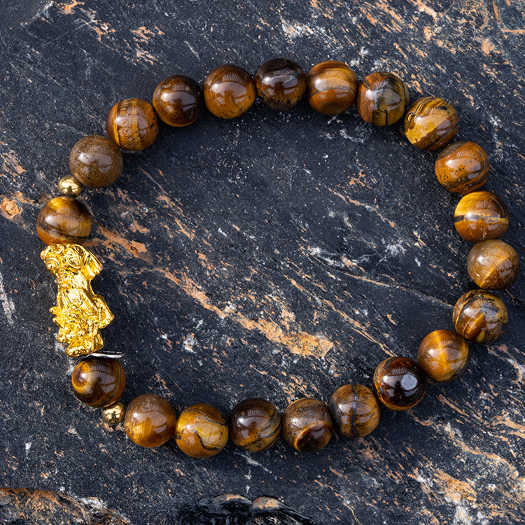 Wealth Guardian Yellow Tiger Eye Dragon Feng Shui Pixiu Wealth