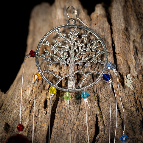 Enlightenment Blessing - Tree Of Life Chakras Color Crystal Ball Home Blessing