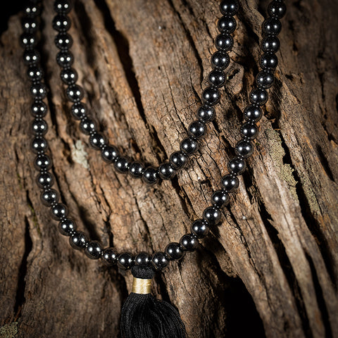 Transcendent Energy - Hematite 108 Beads Tassel Protection Necklace