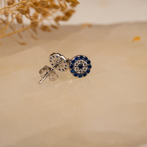 Eye Of Protection - Evil Eye 925 Sterling Silver Cubic Zirconia Earring