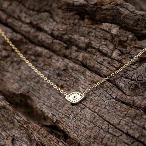 Boundless Optimism - Evil Eye Charm14K Gold Over 925 Sterling Silver Cubic Zirconia Necklace