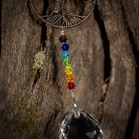 Redemption of the Soul - Tree of Life Multi Stone Sizable Crystal Ball Home Blessing