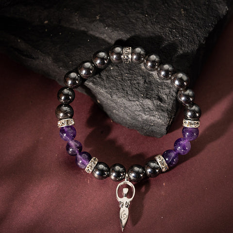 Divine Mystical Enchantment - Hematite Amethyst Godness February Birthstone Bracelet