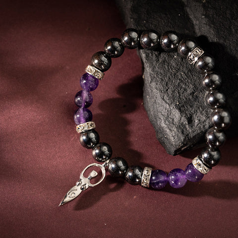 Divine Mystical Enchantment - Hematite Amethyst Godness February Birthstone Bracelet