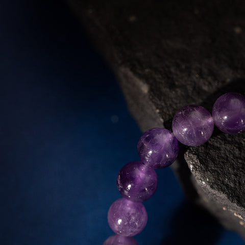 Sacred Vision - Amethyst Hematite Cubic Zirconia February Birthstone Bracelet