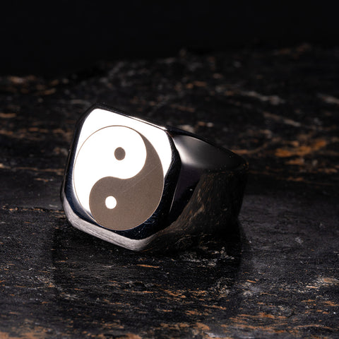 Equilibrium Ensemble - Chi Yin Yang Feng Shui Charm Stainless Steel Ring
