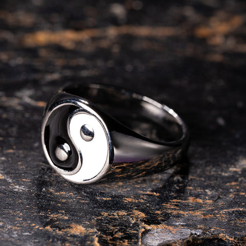 Enchanted Energy - Tai Chi Yin Yang Feng Shui Charm Stainless Steel Ring