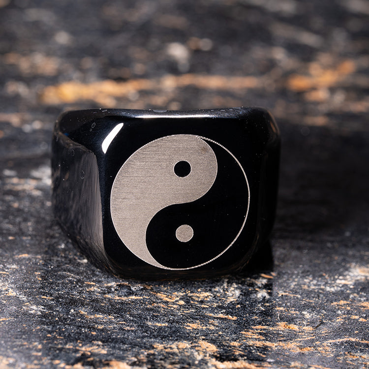 Celestial Dual Force - Tai Chi Yin Yang Feng Shui Charm Stainless Steel Ring