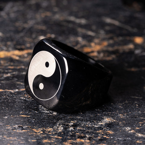 Celestial Dual Force - Tai Chi Yin Yang Feng Shui Charm Stainless Steel Ring