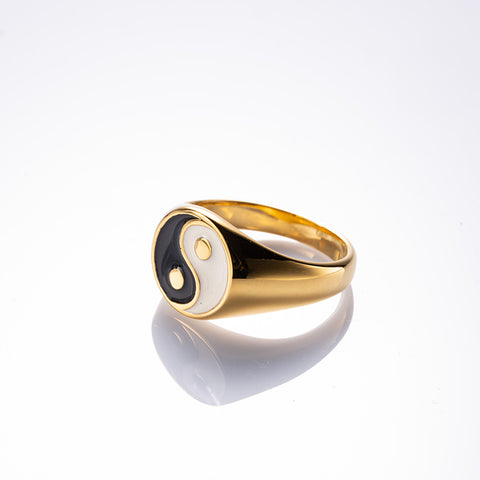 Radiant Balance - Tai Chi Yin Yang Feng Shui Stainless Steel Ring