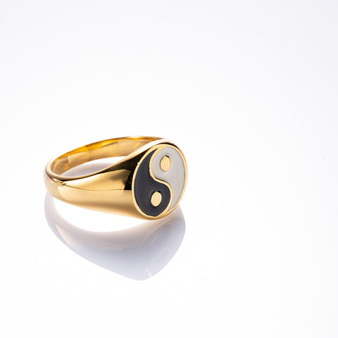 Radiant Balance - Tai Chi Yin Yang Feng Shui Stainless Steel Ring