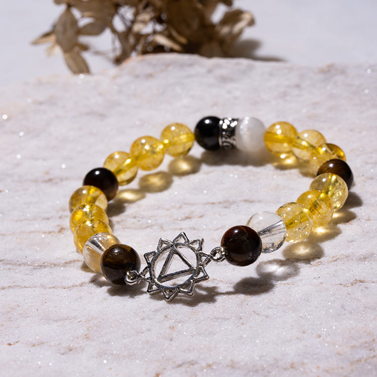 Illuminating Inner Strength - Solar Chakra Multi Stone Solar Plexus Charm Bracelet