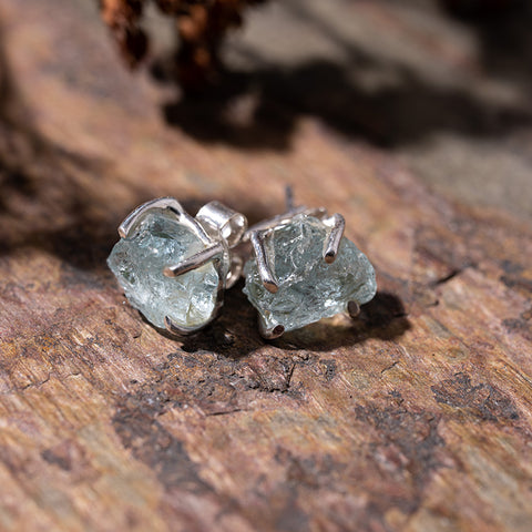 Protection From The Sea God - Aquamarine March Birthstone 925 Sterling Silver Earrings