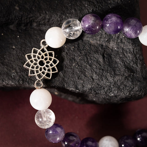 Spiritual Sovereignty - Crown Chakra Multi Stone February Birthstone Bracelet