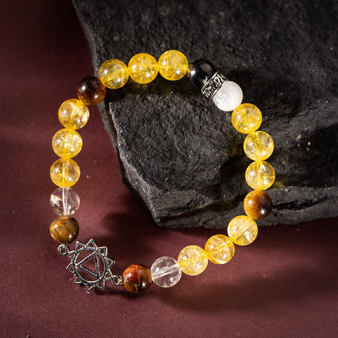 Illuminating Inner Strength - Solar Chakra Multi Stone Solar Plexus Charm Bracelet