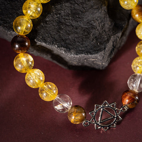 Illuminating Inner Strength - Solar Chakra Multi Stone Solar Plexus Charm Bracelet