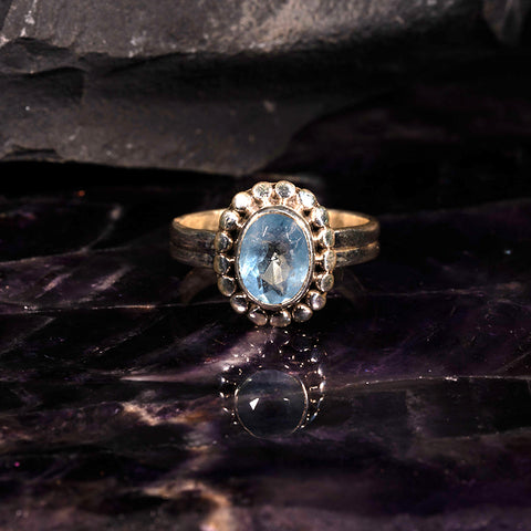 Seaside Magic - Aquamarine March Birthstone 925 Sterling Silver Ring