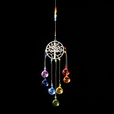 Enlightenment Blessing - Tree Of Life Chakras Color Crystal Ball Home Blessing