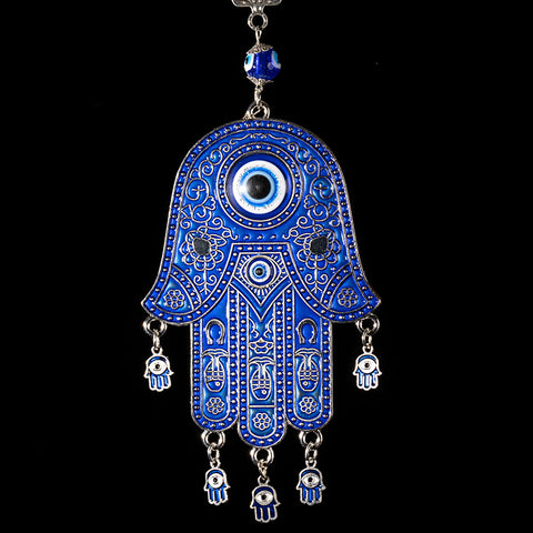 Protective Hamsa Blessings - Metal Hamsa Evil Eye Bead Home Blessings