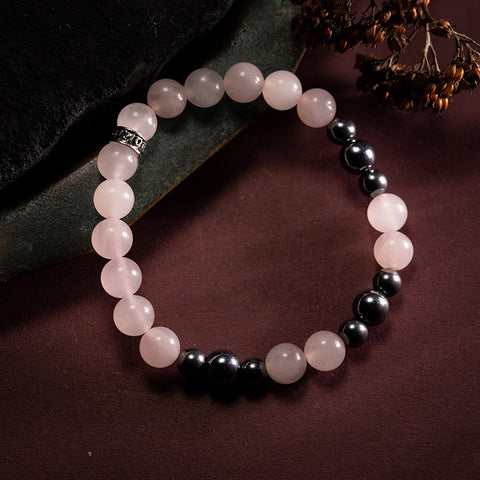 Love's Resonance - Rose Quartz Terahertz Bracelet