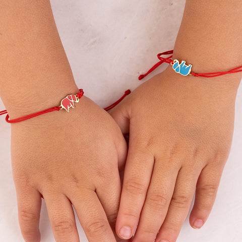 Protective Blessing - Lucky Elephant  Red String 925 Sterling Silver Bracelet