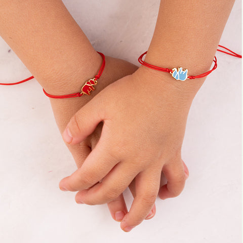 Protective Blessing - Lucky Elephant  Red String 925 Sterling Silver Bracelet