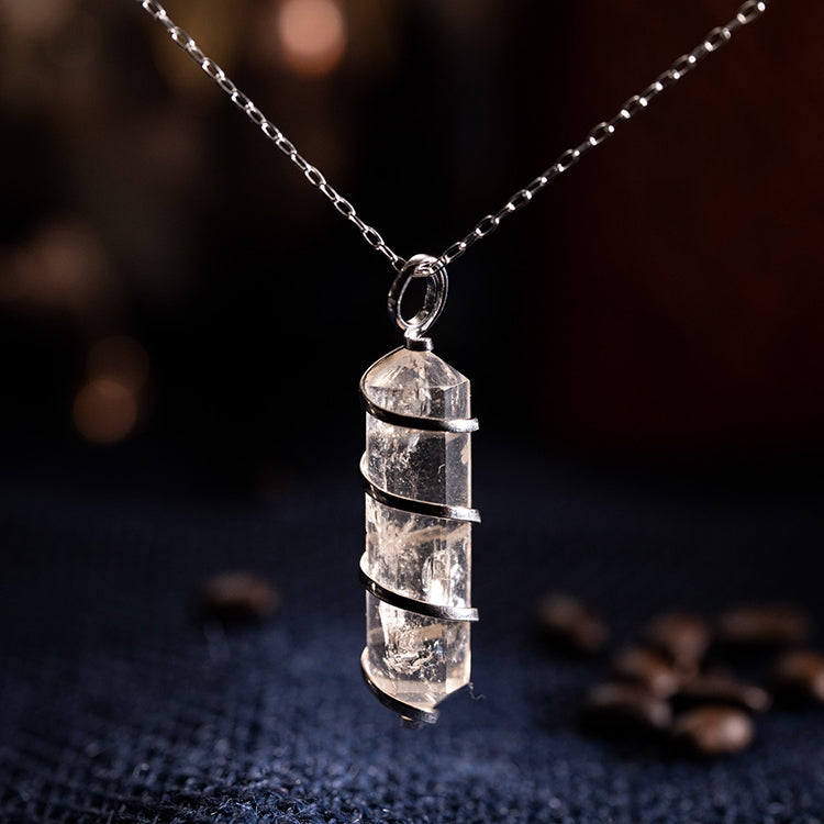 Soulful Vibration - Crystal Quartz 925 Sterling Silver April Birthstone Necklace