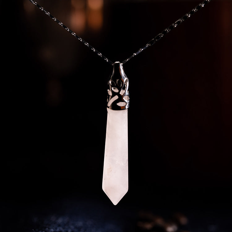 Prism of Love - Rose Quartz 925 Sterling Silver Necklace