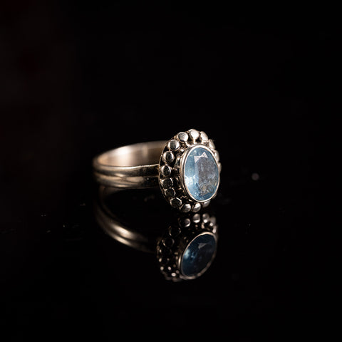 Seaside Magic - Aquamarine March Birthstone 925 Sterling Silver Ring